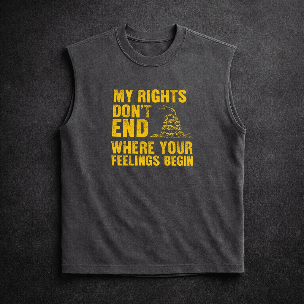 Men's Tank — "My Rights Don't End Where Your Feelings Begin" Vintage Gadsden Snake Tee - Torch Republic