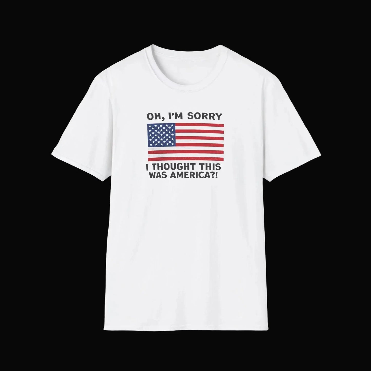 Patriotic Graphic Tee - "Oh, I'm Sorry I Thought This Was America?" Shirt Printify