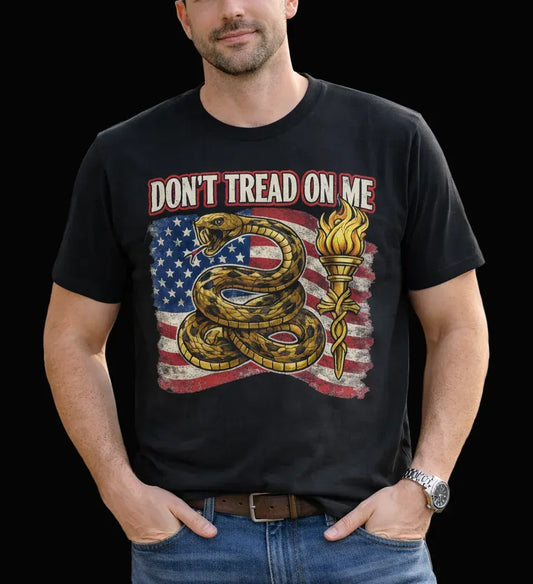 Don't Tread On Me Flag Tee – Patriotic Gadsden Snake T‑Shirt Printify
