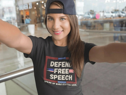 Defend Free Speech Fitted Tee - LiberTees for All