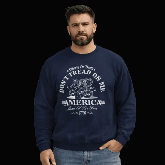 Don't Tread On Me America Sweatshirt — Patriotic Gadsden Snake Crewneck - LiberTees for All