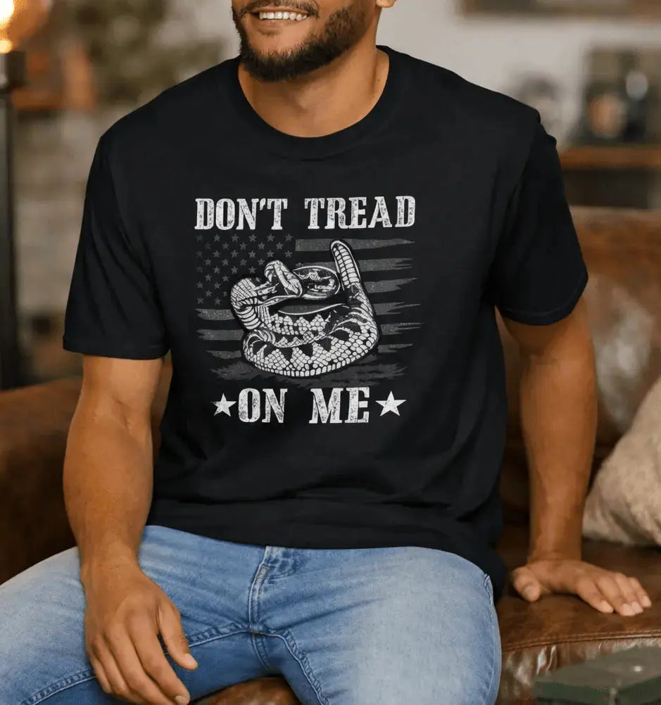 Don't Tread On Me T-Shirt — Gadsden Flag Snake Patriotic Tee - LiberTees for All