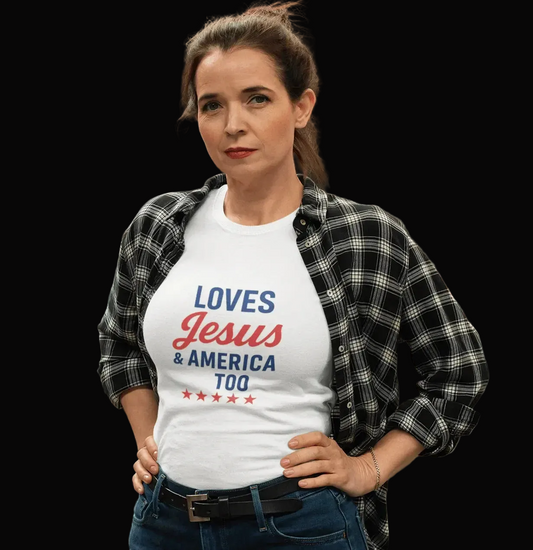 "Loves Jesus & America Too" Long Sleeve Tee - LiberTees for All