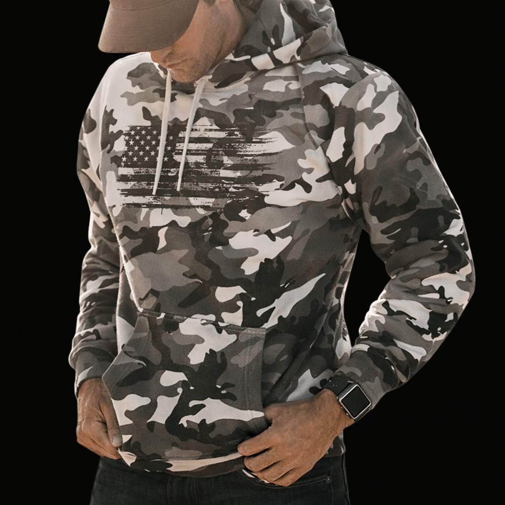 Patriotic Camo Flag Heavyweight Hoodie - Torch Republic