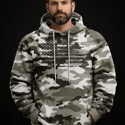 Patriotic Camo Flag Heavyweight Hoodie - Torch Republic