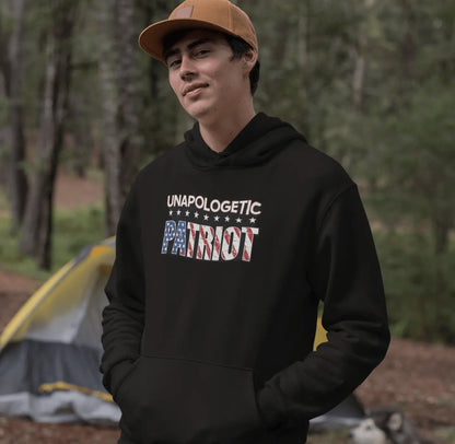 Unapologetic Patriot Hoodie — American Flag Graphic Pullover - Torch Republic