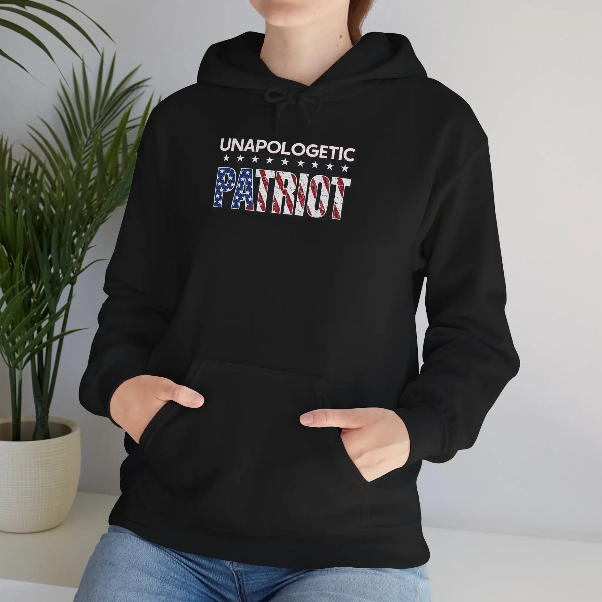 Unapologetic Patriot Hoodie — American Flag Graphic Pullover - Torch Republic