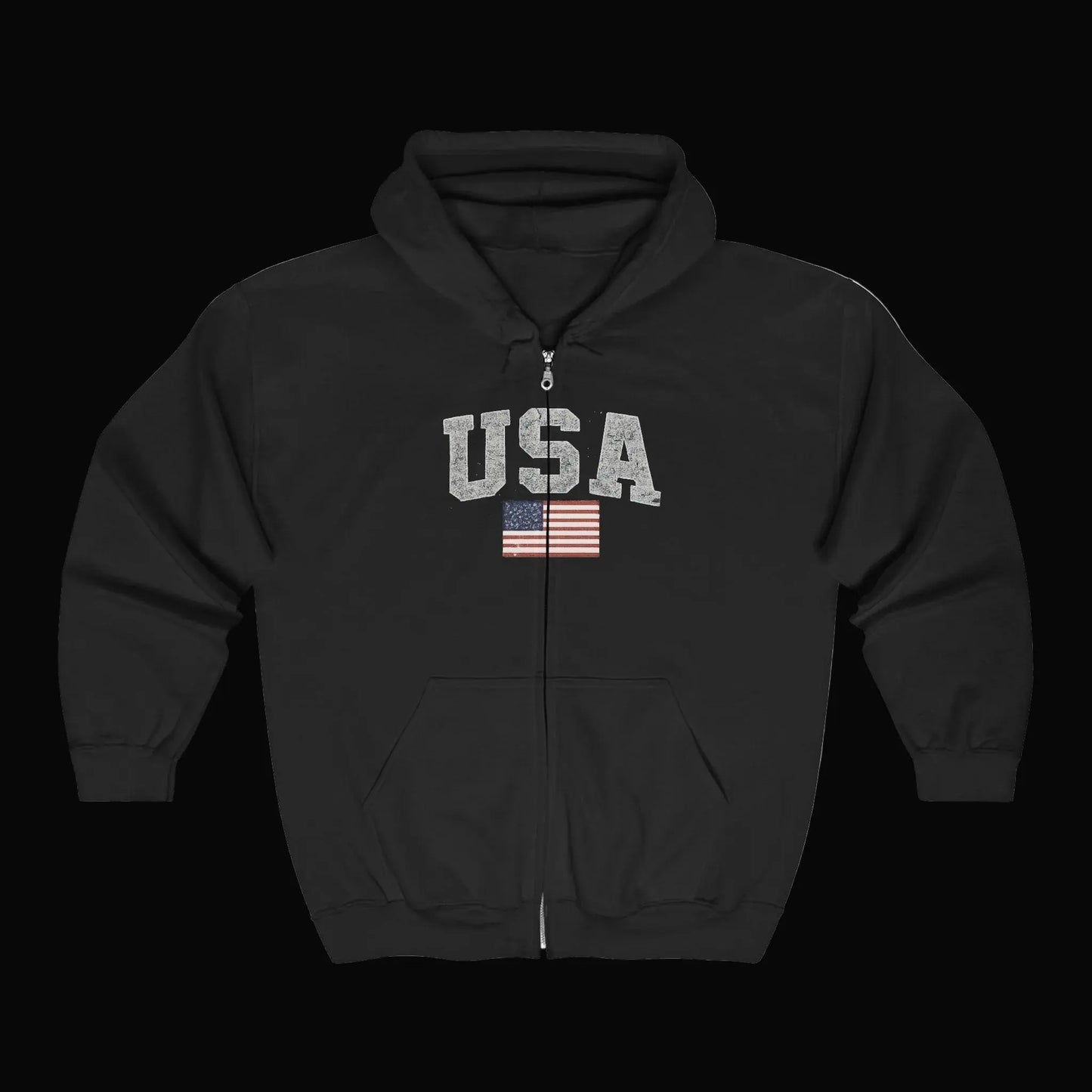 USA Flag Full - Zip Hoodie — American Flag Zip - Up Hoodie - LiberTees for All