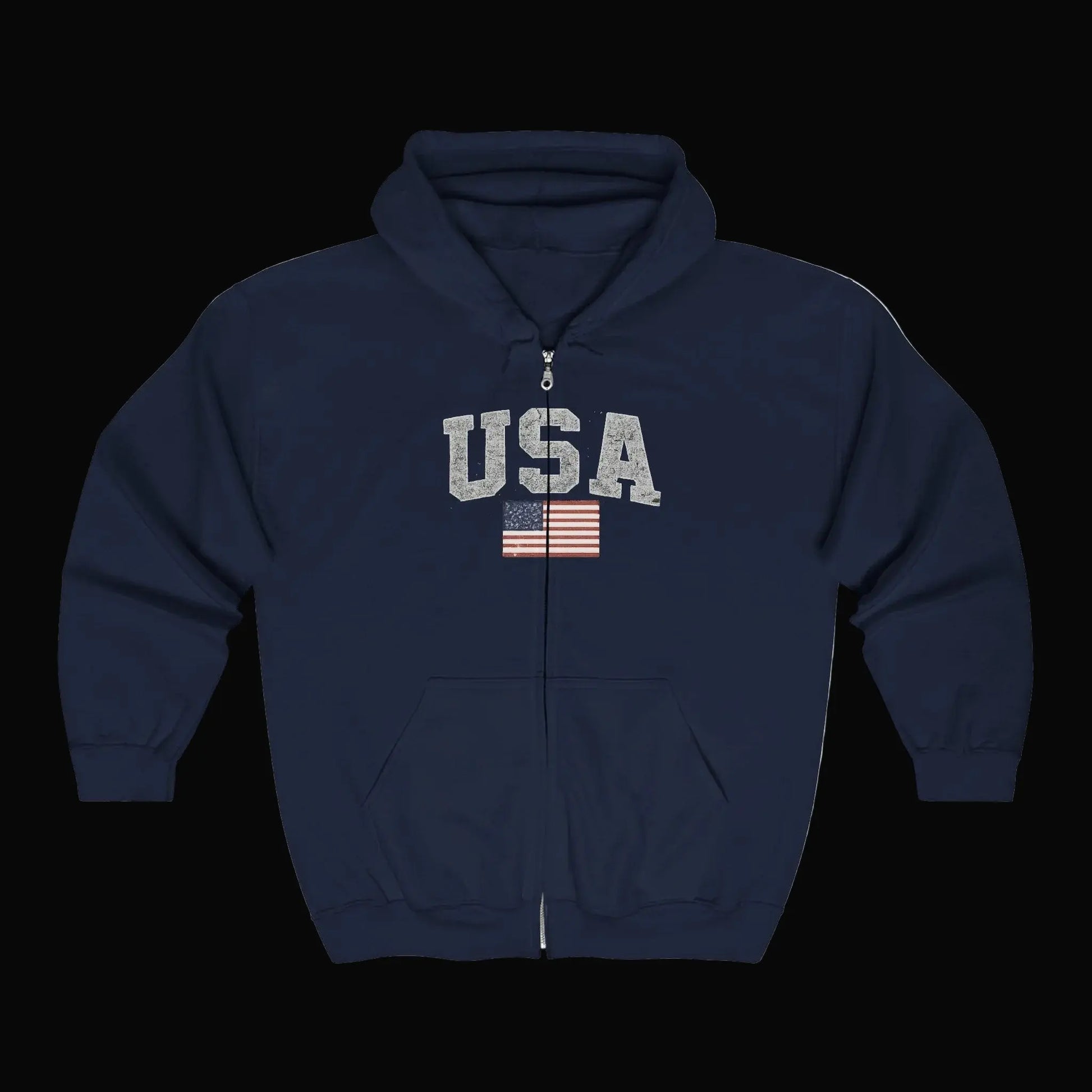 USA Flag Full - Zip Hoodie — American Flag Zip - Up Hoodie - LiberTees for All