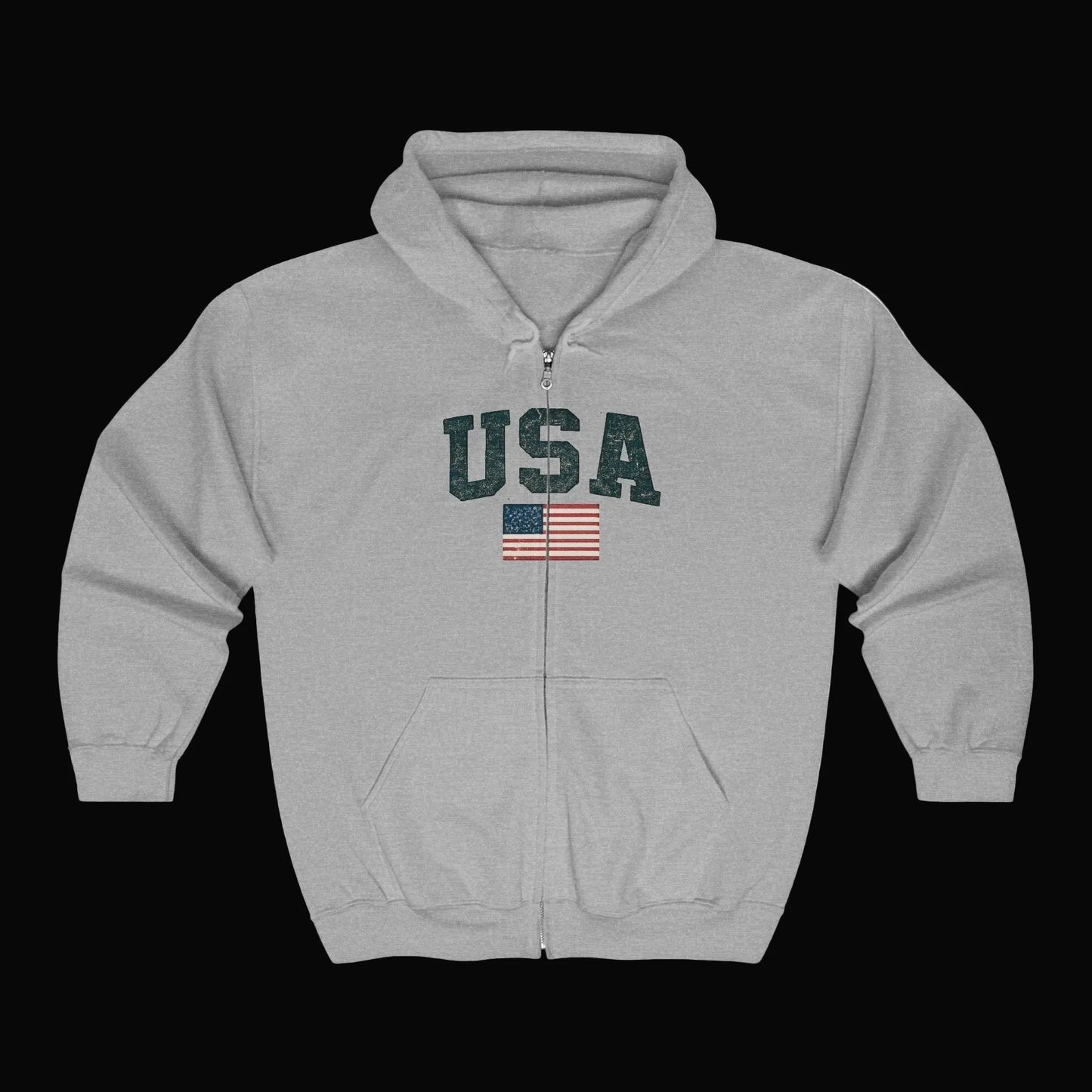USA Flag Full - Zip Hoodie — American Flag Zip - Up Hoodie - LiberTees for All